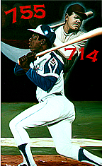 Sports Art Painting of Hank Aaron